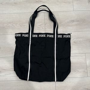 Pink Black and white tote bag